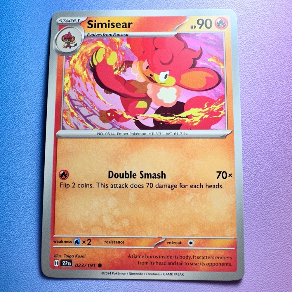 simisear - 023/191 (common) — pokemon: surging sparks